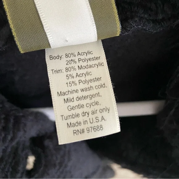 Vtg Maralyce Ferree Coat Women's Medium Faux Fur Black Boho Fairy Grunge Goth - Picture 13 of 13